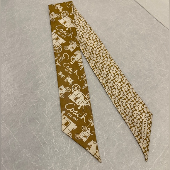 Coach 36” Reversible Scarf – Rare Dual Pattern - Picture 1 of 6
